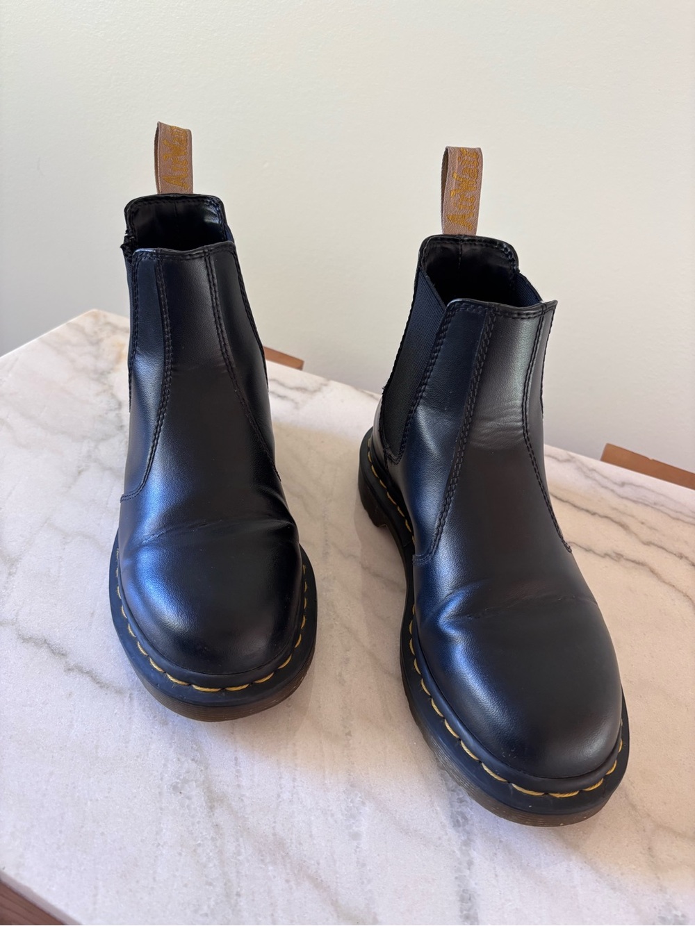 Dr. Marten Black Vegan 2976 Felix Chelsea Boot in Size 7